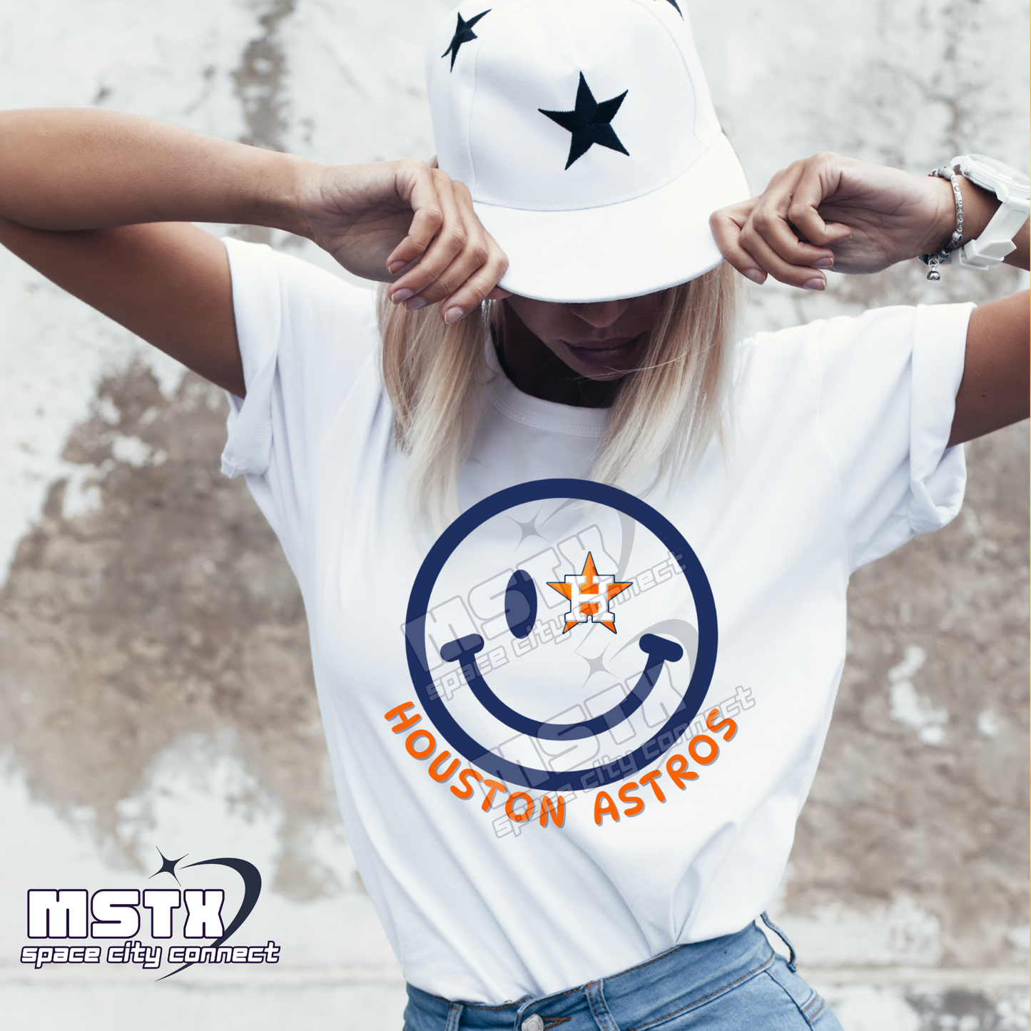 Astros Smiley Star Unisex Tee