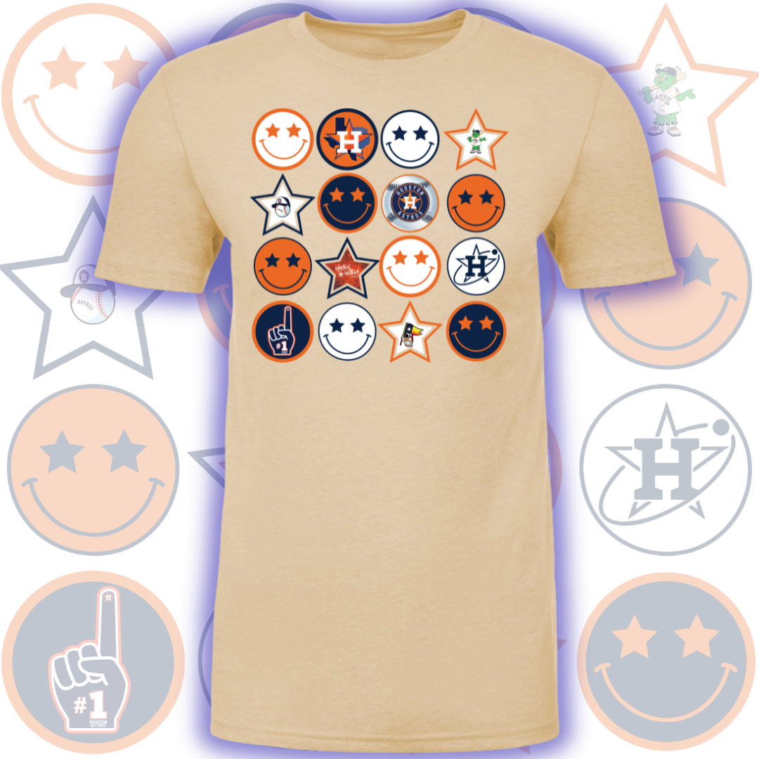 Happy Face Astros Vibes Unisex Tee