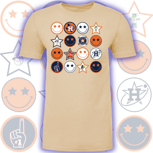 Happy Face Astros Vibes Unisex Tee